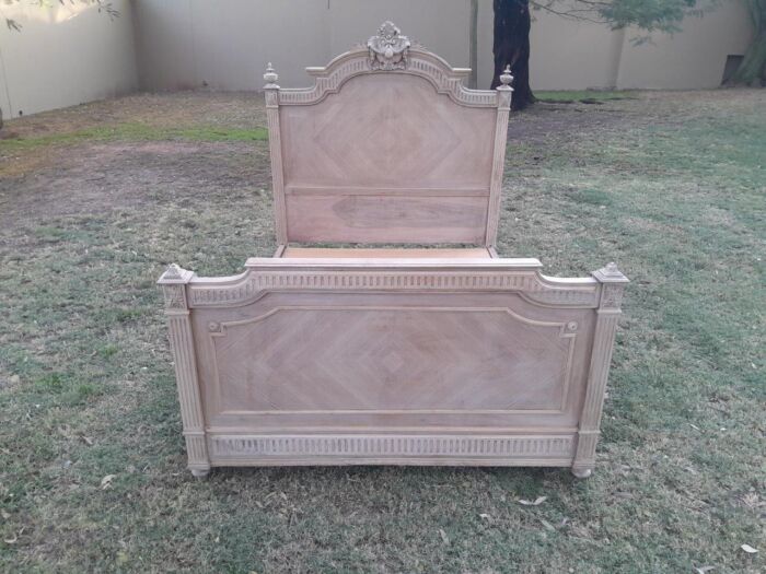 A Late 19th/Early 20TH Century French Rococo Heavily Carved Double Size Bed in a Bleached  Contemporary Finish - Image 4