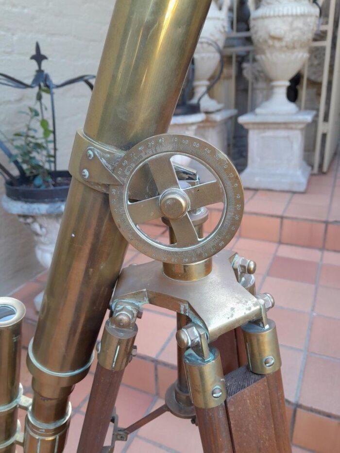 A 20TH Century Brass Nautical Telescope on Wooden Tripod - Image 6