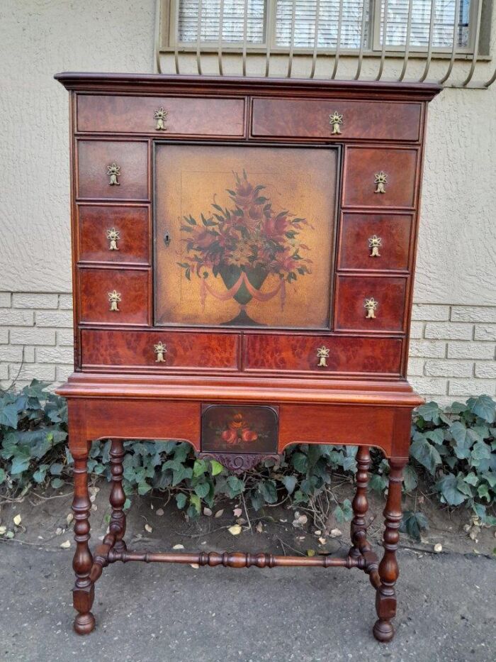 A 20th Century Burr-Walnut Chest on Stand