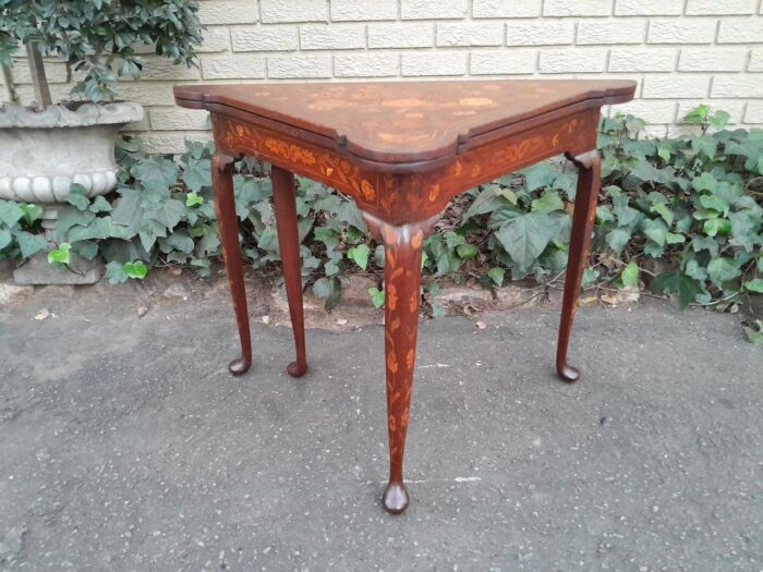 An Antique 19th Century Dutch Marquetry Card Table - Image 2