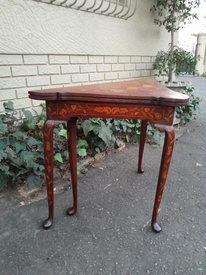 An Antique 19th Century Dutch Marquetry Card Table - Image 5