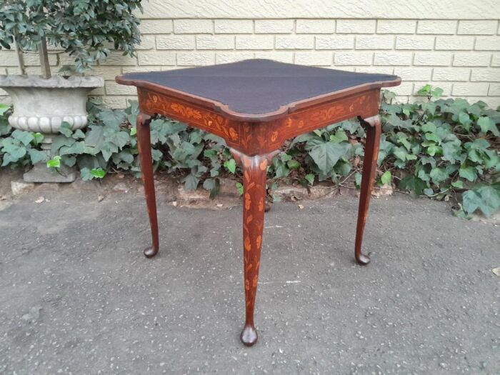 An Antique 19th Century Dutch Marquetry Card Table - Image 6