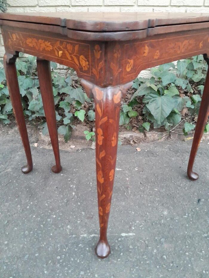 An Antique 19th Century Dutch Marquetry Card Table - Image 13