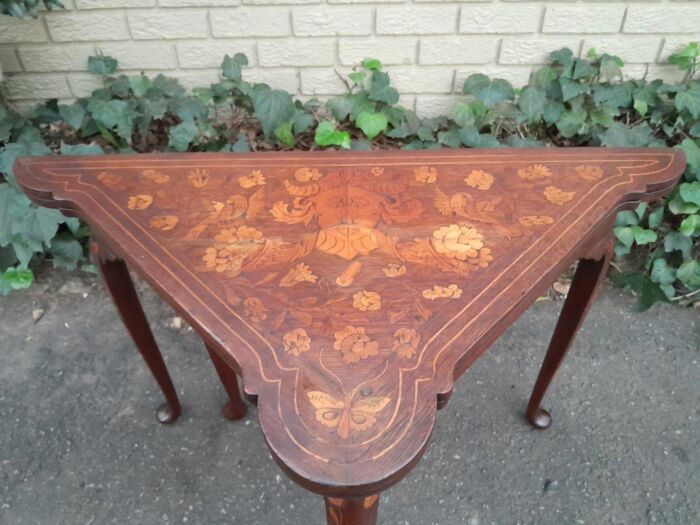 An Antique 19th Century Dutch Marquetry Card Table - Image 14