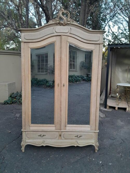 A 20th Century French Oak Armoire In A Contemporary Bleached Finish