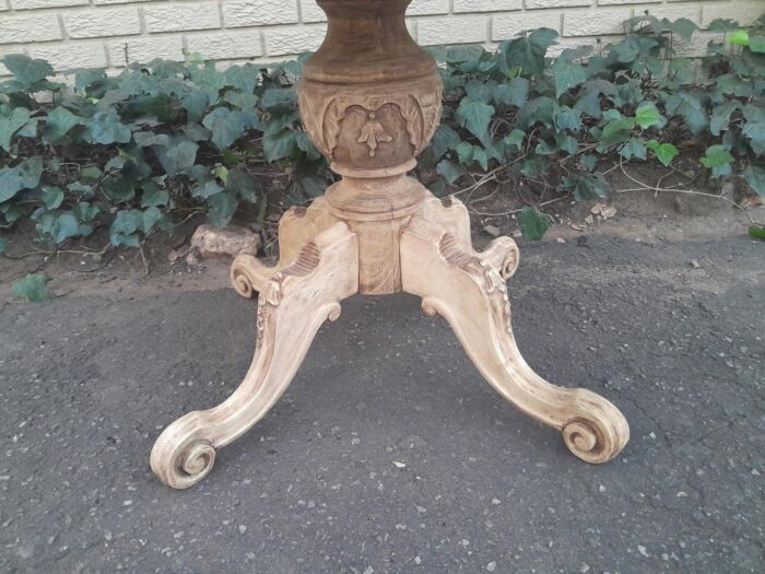 A 20th Century Dutch Walnut And Mahogany Table With Scalloped Edge And In A Contemporary Bleached Finish - Image 5