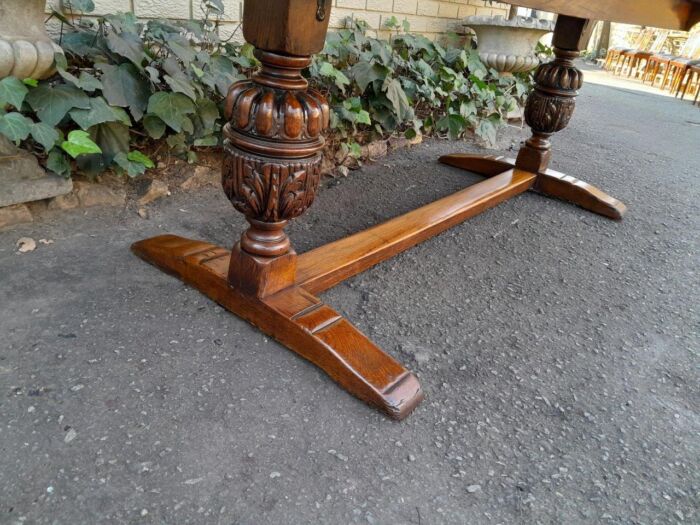 A 19th Century Circa 1900 Heavily Carved Oak Refectory Table - Image 8