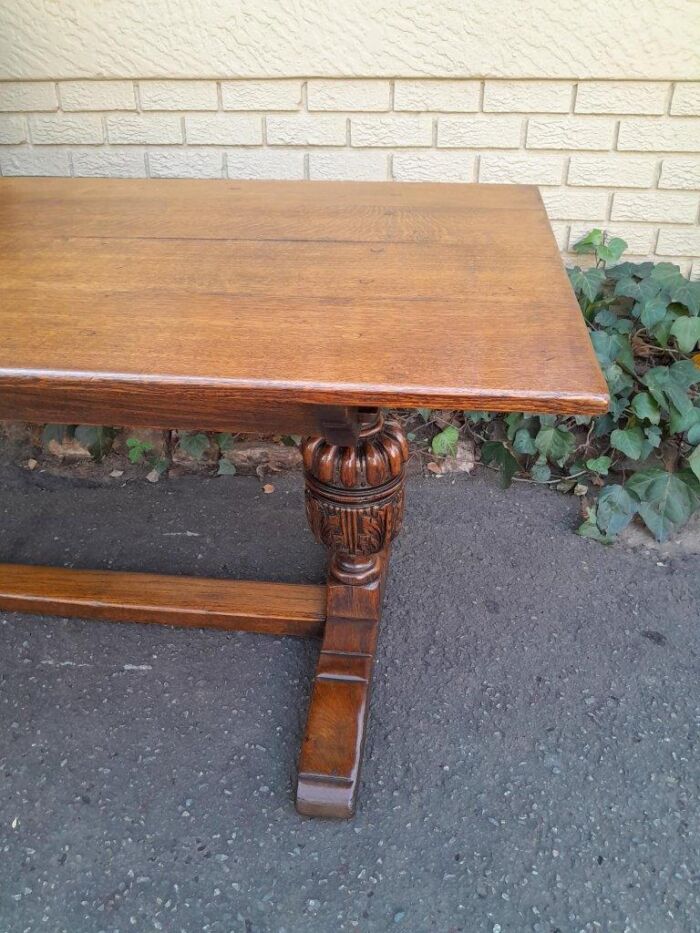 A 19th Century Circa 1900 Heavily Carved Oak Refectory Table - Image 9