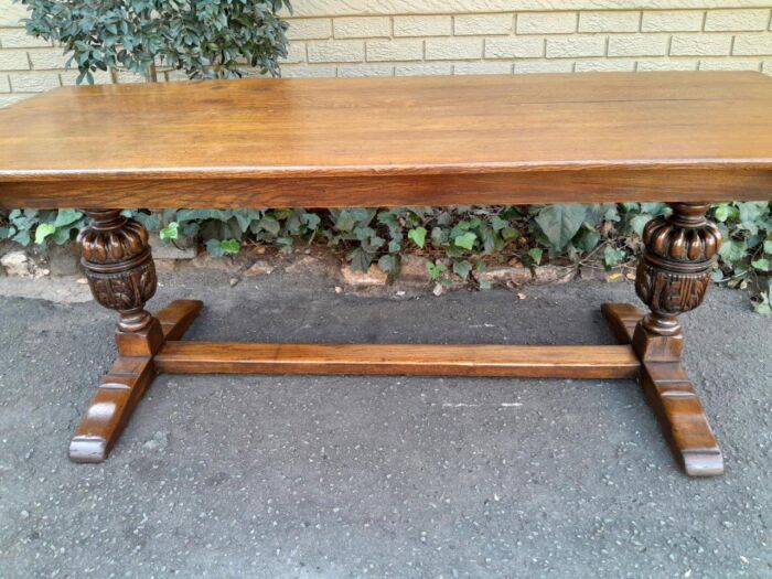 A 19th Century Circa 1900 Heavily Carved Oak Refectory Table - Image 10