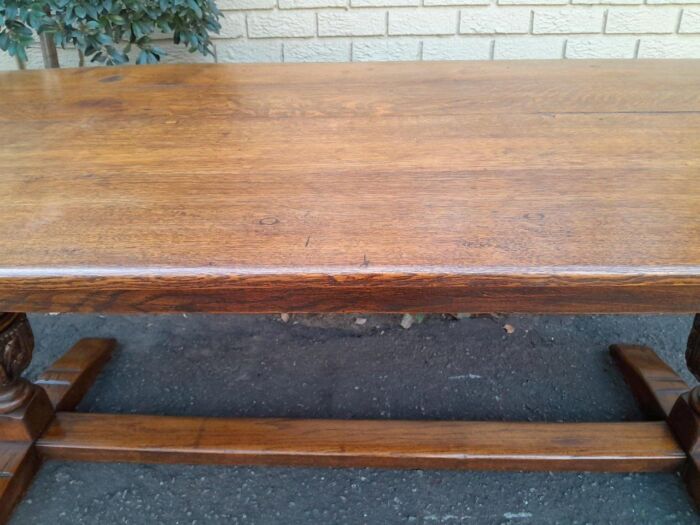 A 19th Century Circa 1900 Heavily Carved Oak Refectory Table - Image 11