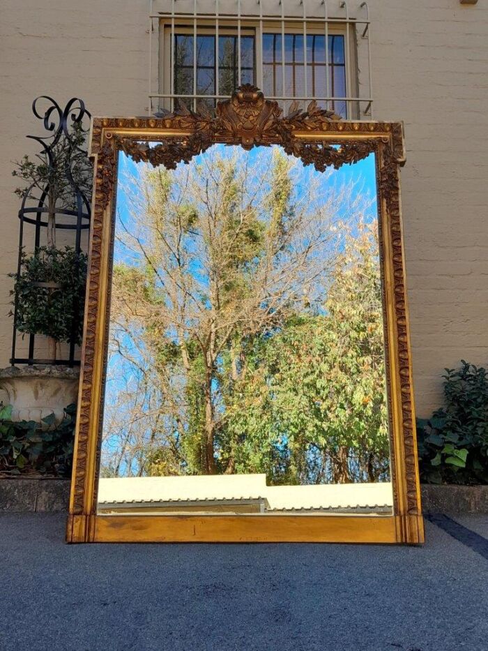 A 19th Century French Giltwood And Gesso Mirror Of Large Proportions ND