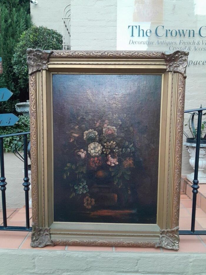 A 20th Century Oil On Canvas Flower Painting - Image 2