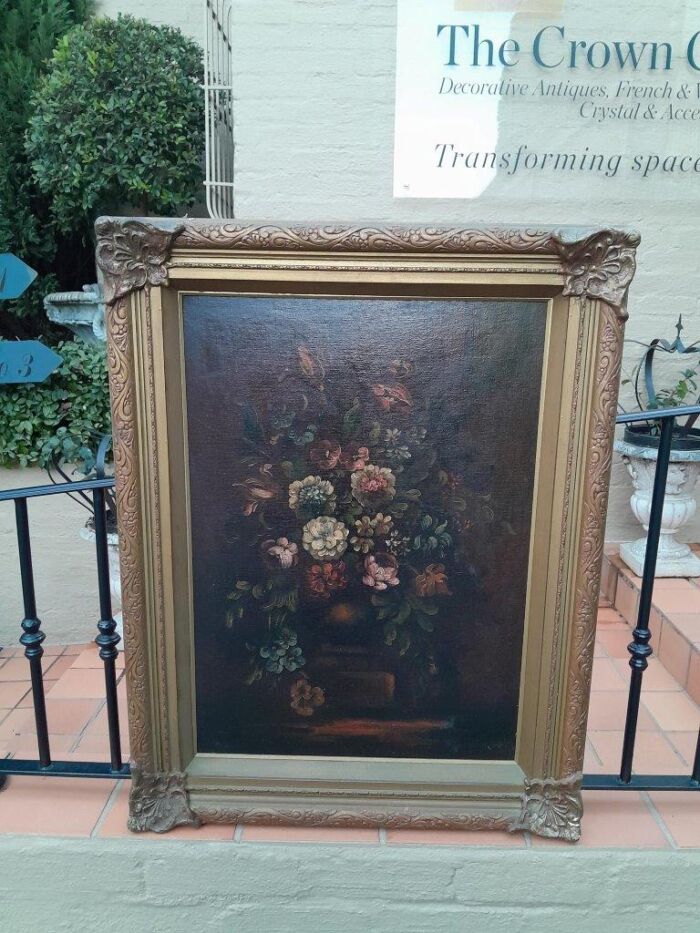 A 20th Century Oil On Canvas Flower Painting - Image 3