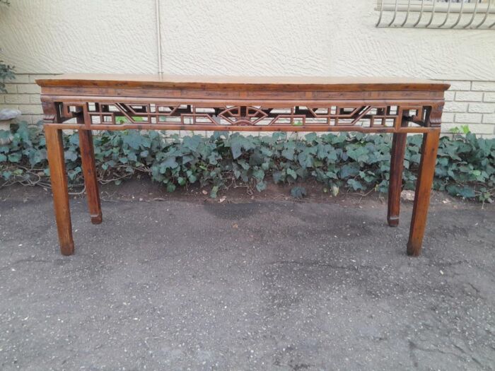 An Antique Early   20th Century Chinese Elmwood Server / Table with Good Patina - Image 2