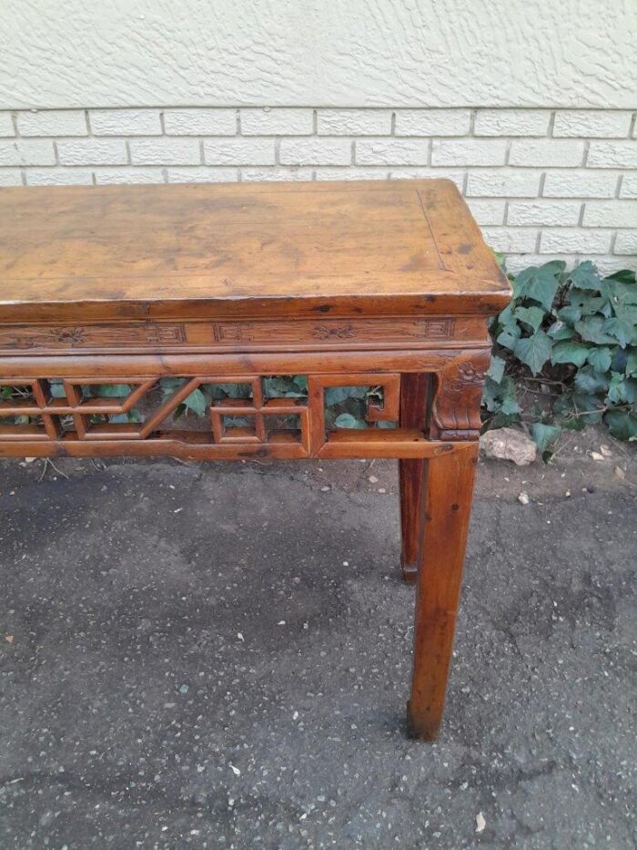 An Antique Early   20th Century Chinese Elmwood Server / Table with Good Patina - Image 10