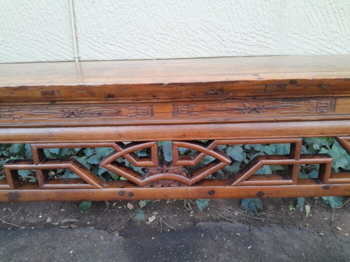 An Antique Early   20th Century Chinese Elmwood Server / Table with Good Patina - Image 11