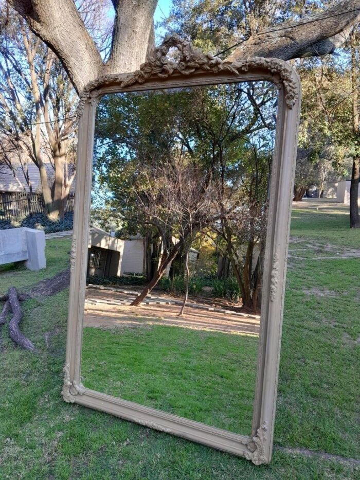 A French Style Ornately Carved Mirror in a Contemporary Finish