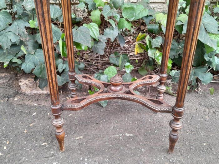 An Antique French Giltwood Table with Marble Top - Image 6