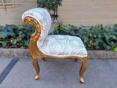 A 20TH Century Carved Giltwood Chair In A Fabric Custom Made For The Crown Collection