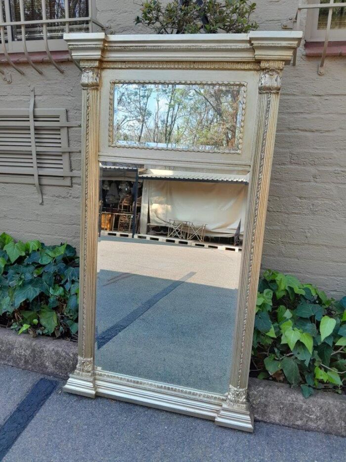 A 20th Century French Empire Style Hand Gilded with Gold Leaf Giltwood Pier Mirror