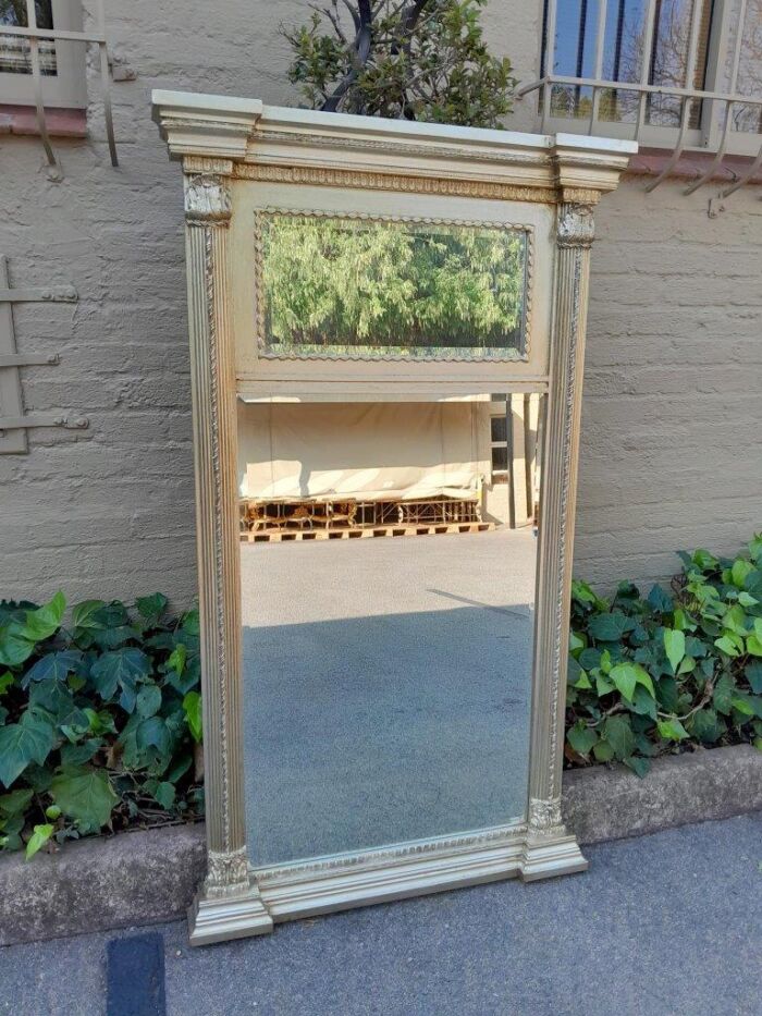 A 20th Century French Empire Style Hand Gilded with Gold Leaf Giltwood Pier Mirror - Image 3