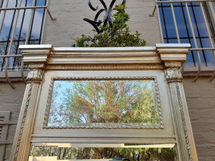 A 20th Century French Empire Style Hand Gilded with Gold Leaf Giltwood Pier Mirror - Image 6