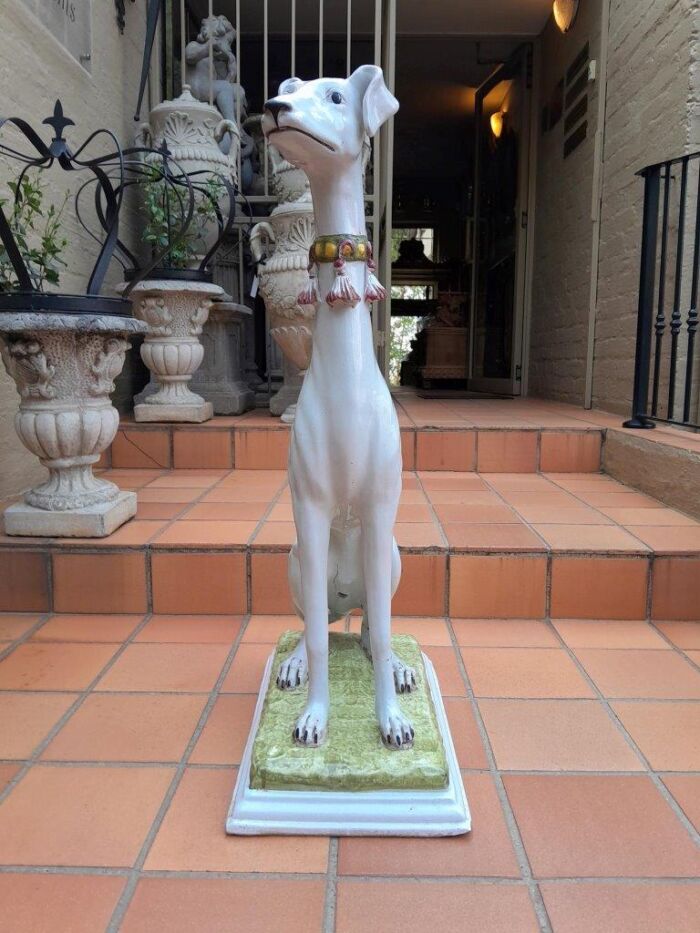 A 20th Century Large Decorative Terracotta Whippet Dog