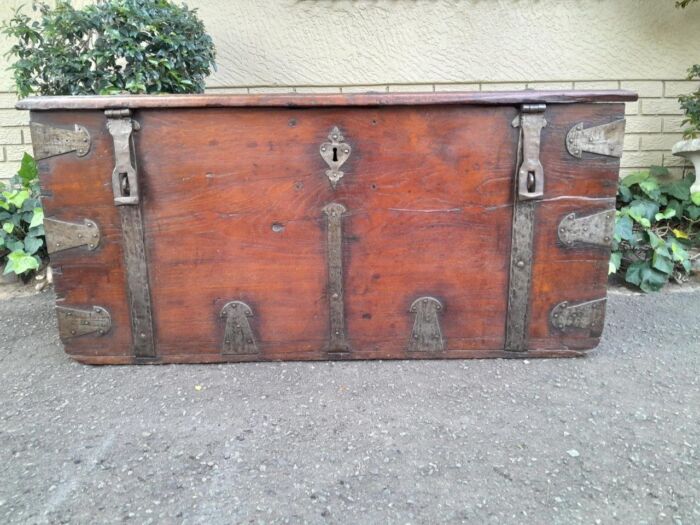 A Late 18th / Early 19th Century Teak And Iron Chest