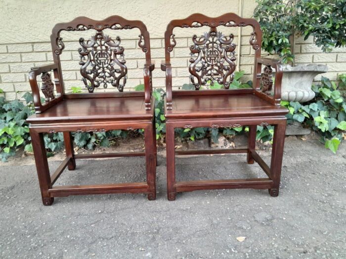 An Antique 19TH Century Pair of Chinese Qing Dynasty Chairs  ND