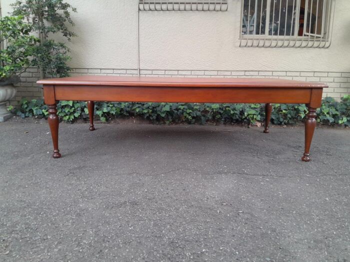 An Antique 19th Century Massive Wooden Library Table With Tooled and Inlaid Leather