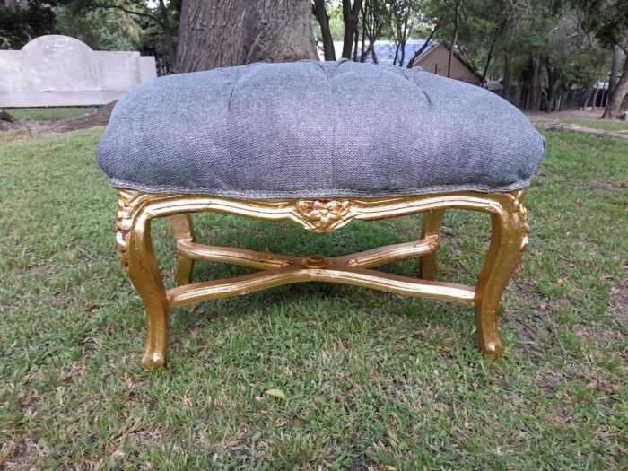 A French Style Giltwood Ottoman / Tuffet /  Stools