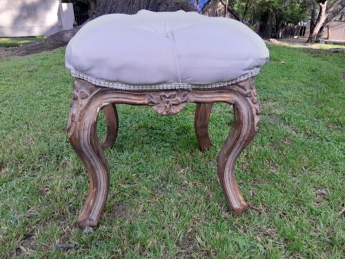 A French Style Giltwood Ottoman / Tuffet /  Stool