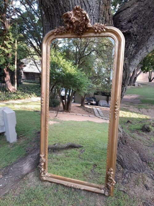 A French Rococo Style Ornately Carved And Gilded Bevelled Mirror