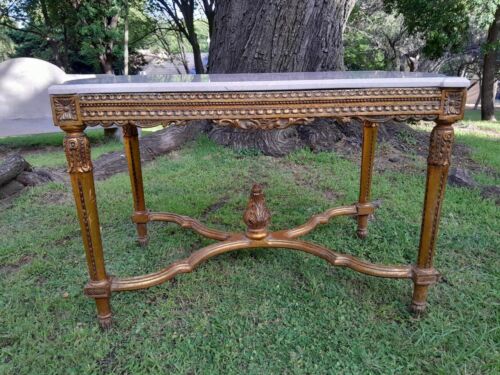 A French Style Ornately Carved Coffee Table with Marble Top