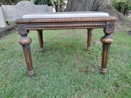 A French Style Ornately Carved Side Table with Marble Top