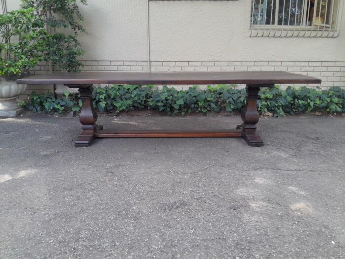 A 20th Century French Style Oak Refectory Table Or Twelve Seater Dining Table