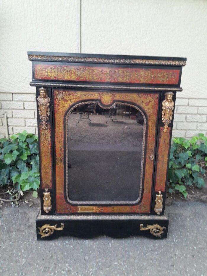 An Antique French Boulle Pier Cabinet 