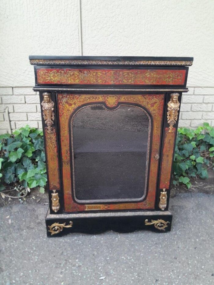 An Antique French Boulle Pier Cabinet  - Image 2