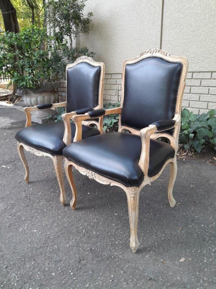 An Antique Pair of Carved Walnut Armchairs - Image 2