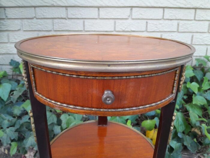 An Antique Kingswood Table With Ormolu And Drawer - Image 6