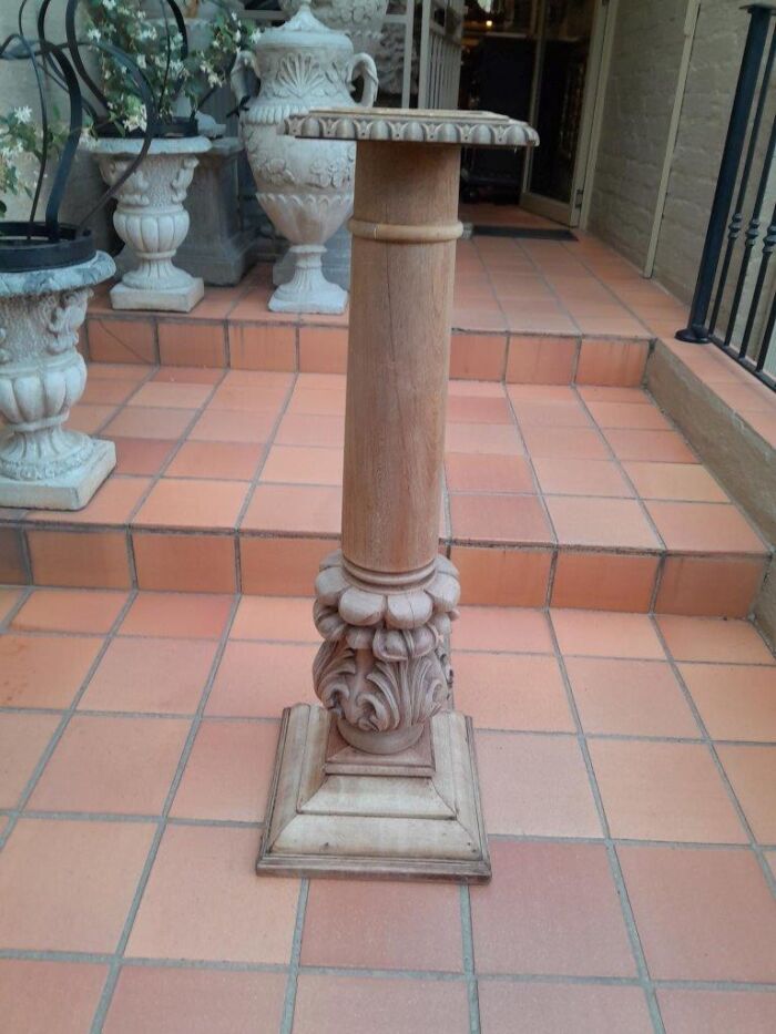 A 20th Century Ornately Carved Wooden Pedestal / Plinth - Image 2