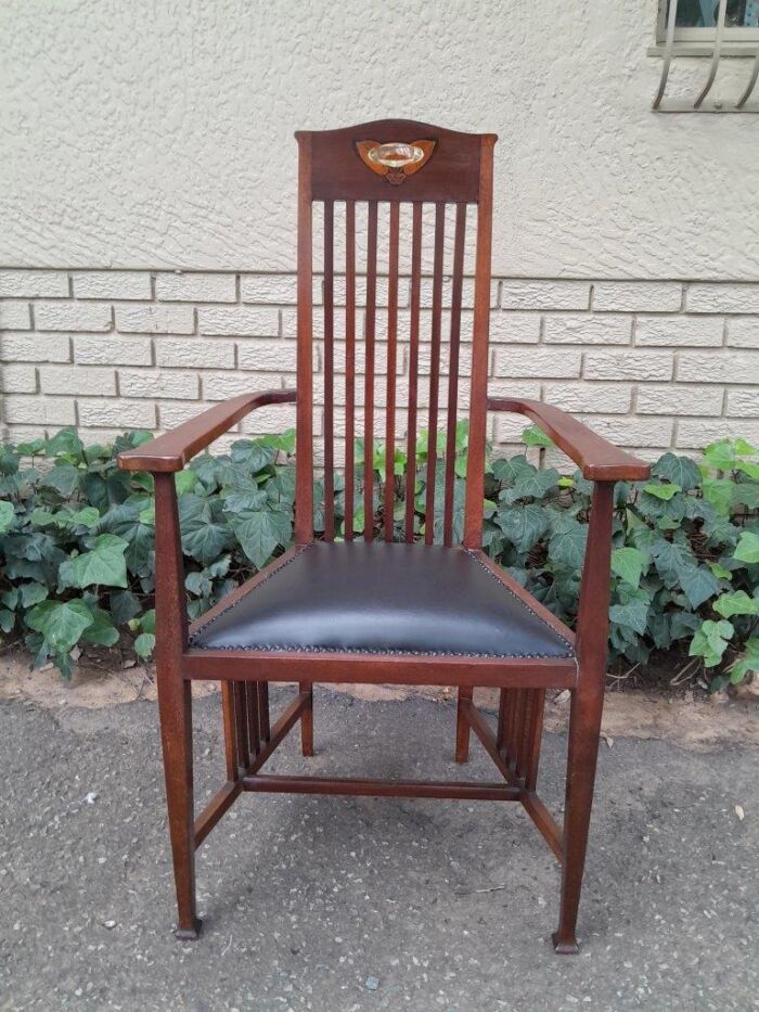 An Antique Early 19th Century Mahogany Inlaid Armchair By E. Wyburd