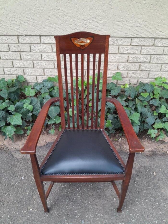 An Antique Early 19th Century Mahogany Inlaid Armchair By E. Wyburd - Image 2