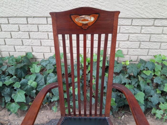 An Antique Early 19th Century Mahogany Inlaid Armchair By E. Wyburd - Image 5