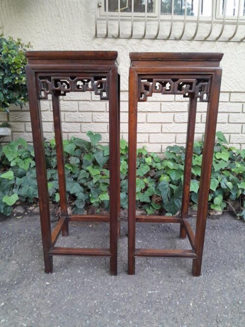 A 20TH Century Pair of Chinese Plinths / Display Stands