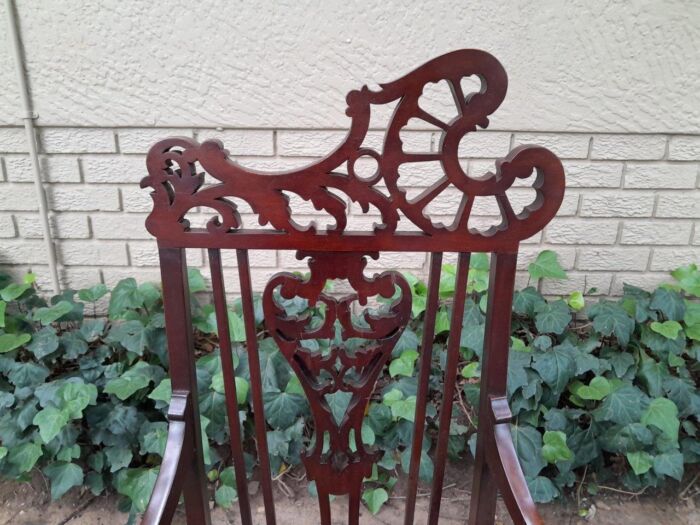 An Antique Edwardian Carved Mahogany Armchair - Image 5