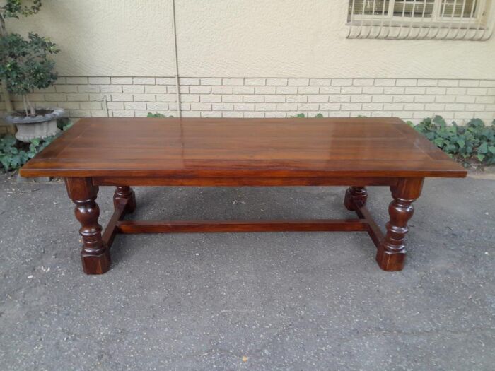 A Mid 20th Century English Oak Refectory / Entrance / Wine Cellar / Farmhouse Table - Image 2