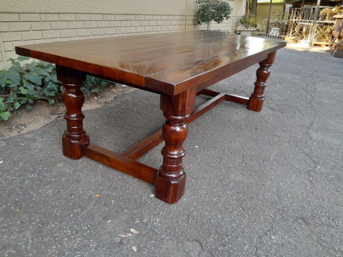 A Mid 20th Century English Oak Refectory / Entrance / Wine Cellar / Farmhouse Table - Image 3