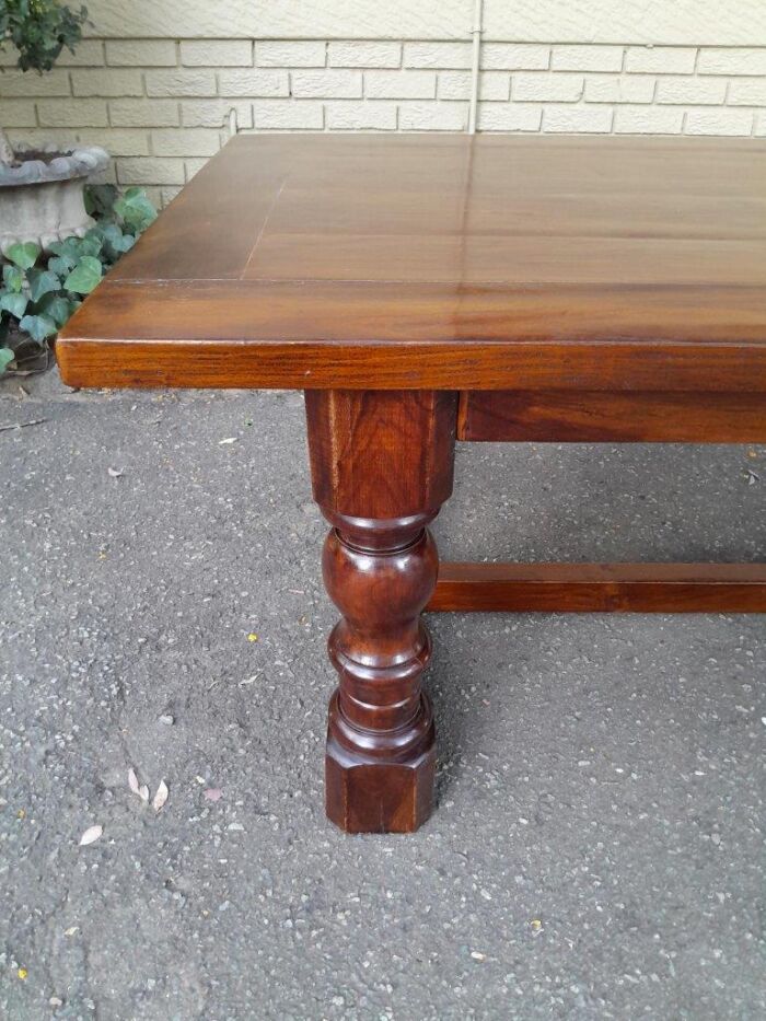 A Mid 20th Century English Oak Refectory / Entrance / Wine Cellar / Farmhouse Table - Image 4