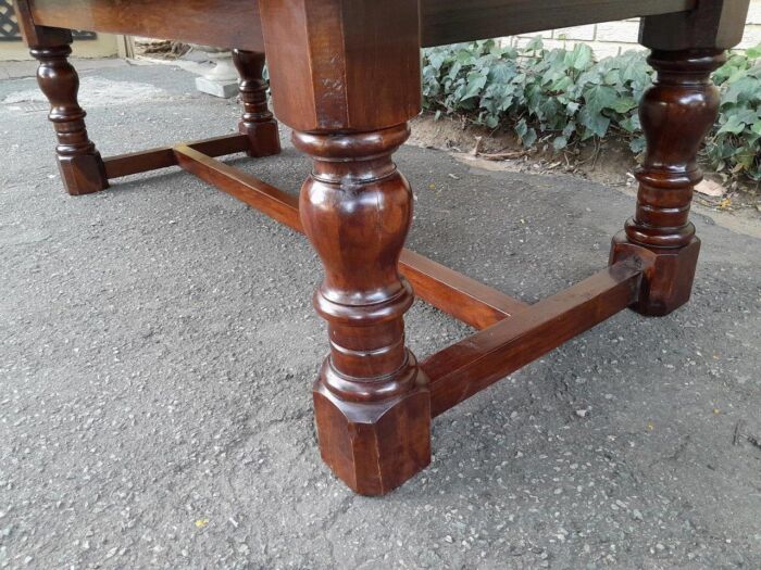 A Mid 20th Century English Oak Refectory / Entrance / Wine Cellar / Farmhouse Table - Image 5